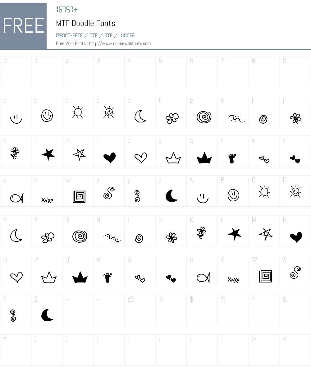 MTF Doodle Font Screenshots