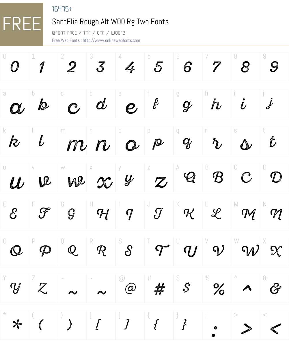 SantEliaRoughAltW00-RgTwo Font Screenshots