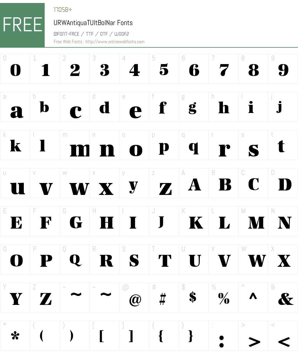 URWAntiquaTUltBolNar Font Screenshots