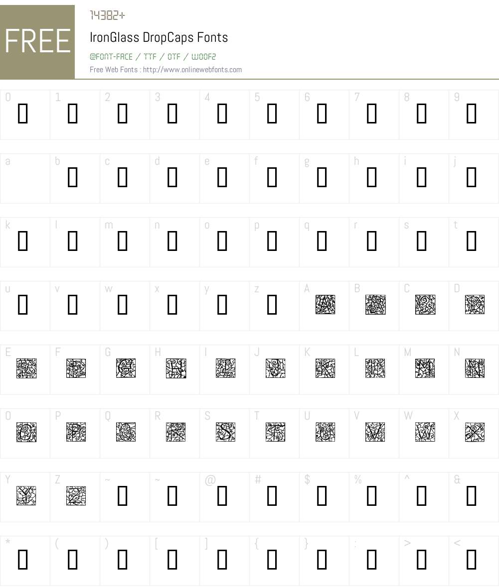 IronGlass DropCaps Font Screenshots