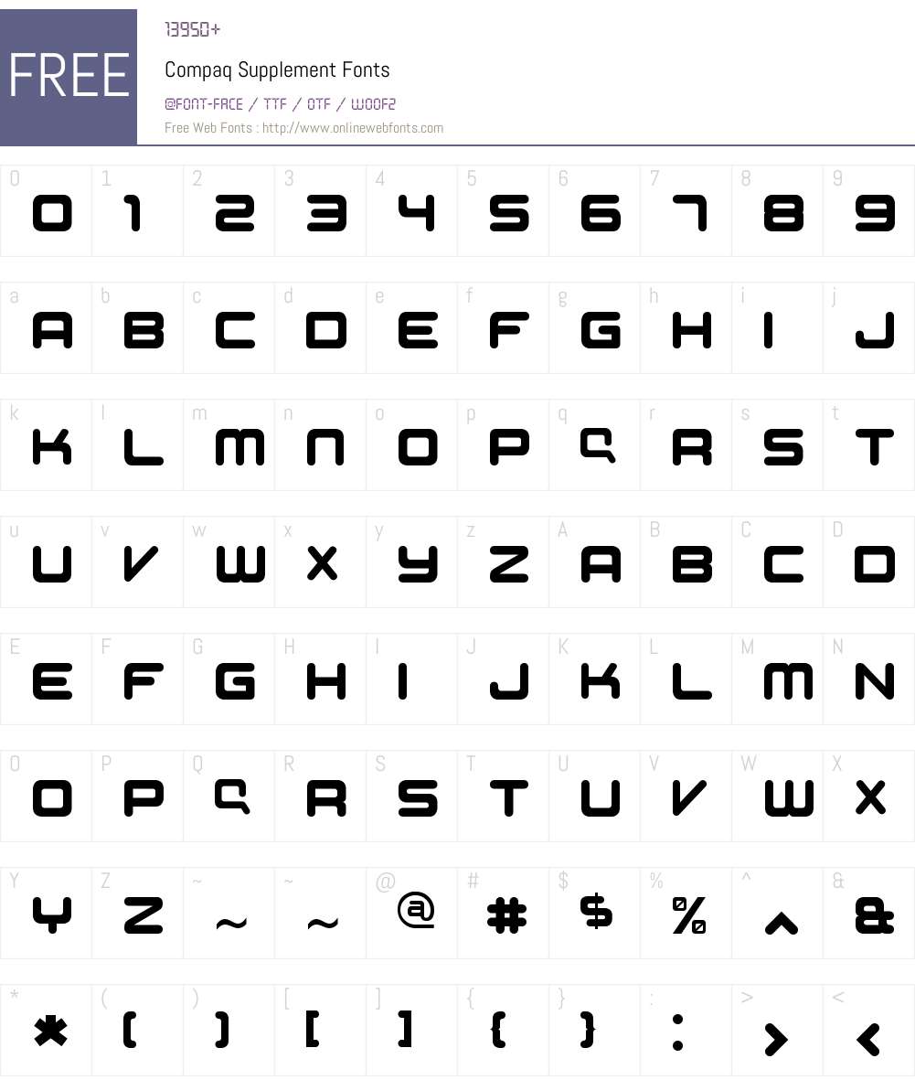 Compaq Supplement Font Screenshots