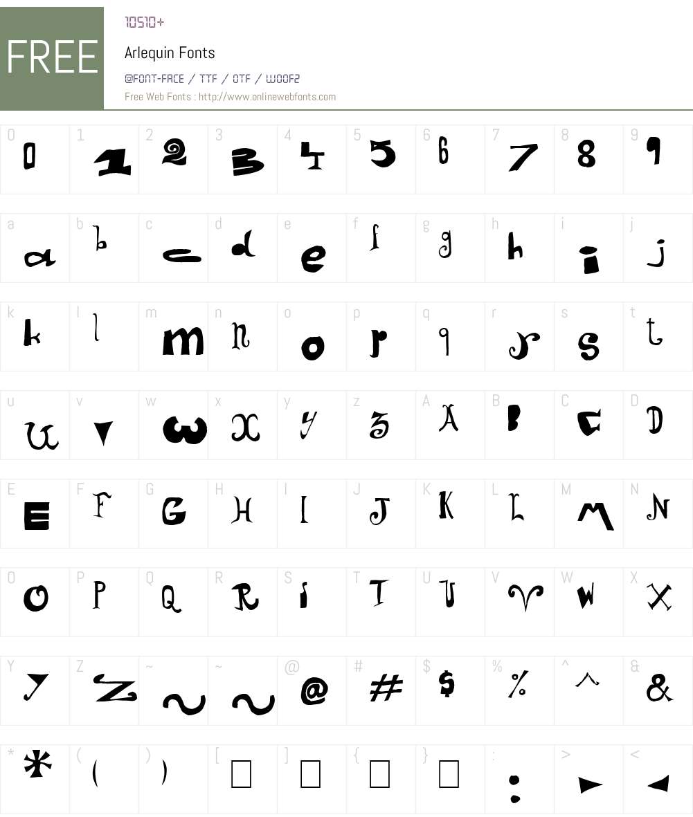 Arlequin Font Screenshots