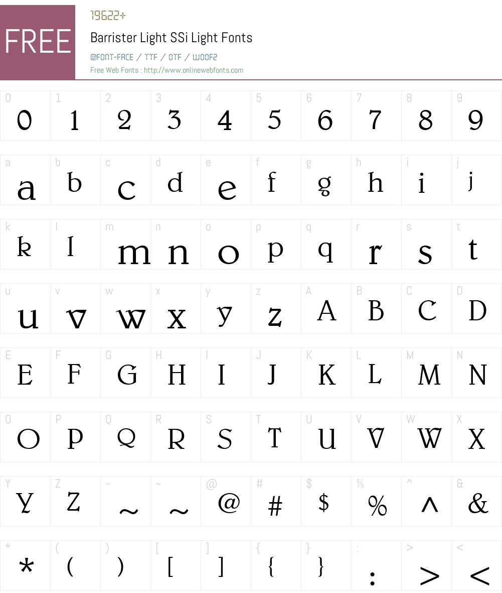 Barrister Light SSi Font Screenshots