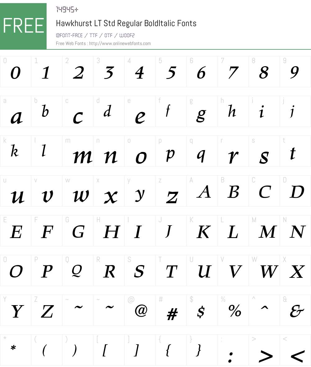 Hawkhurst LT Std Regular Font Screenshots