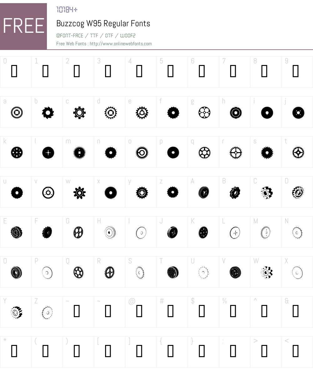 Buzzcog Font Screenshots