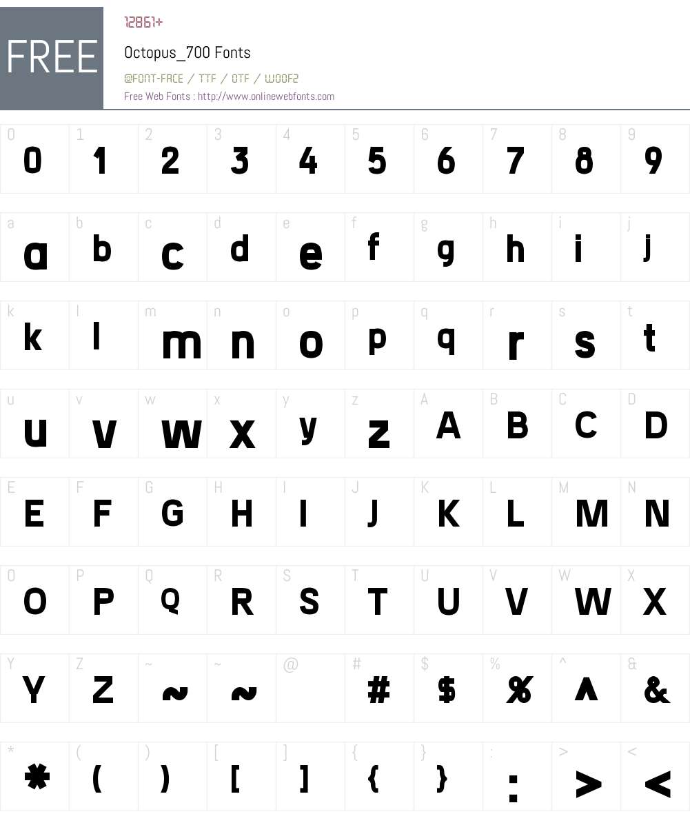Octopus_700 Font Screenshots