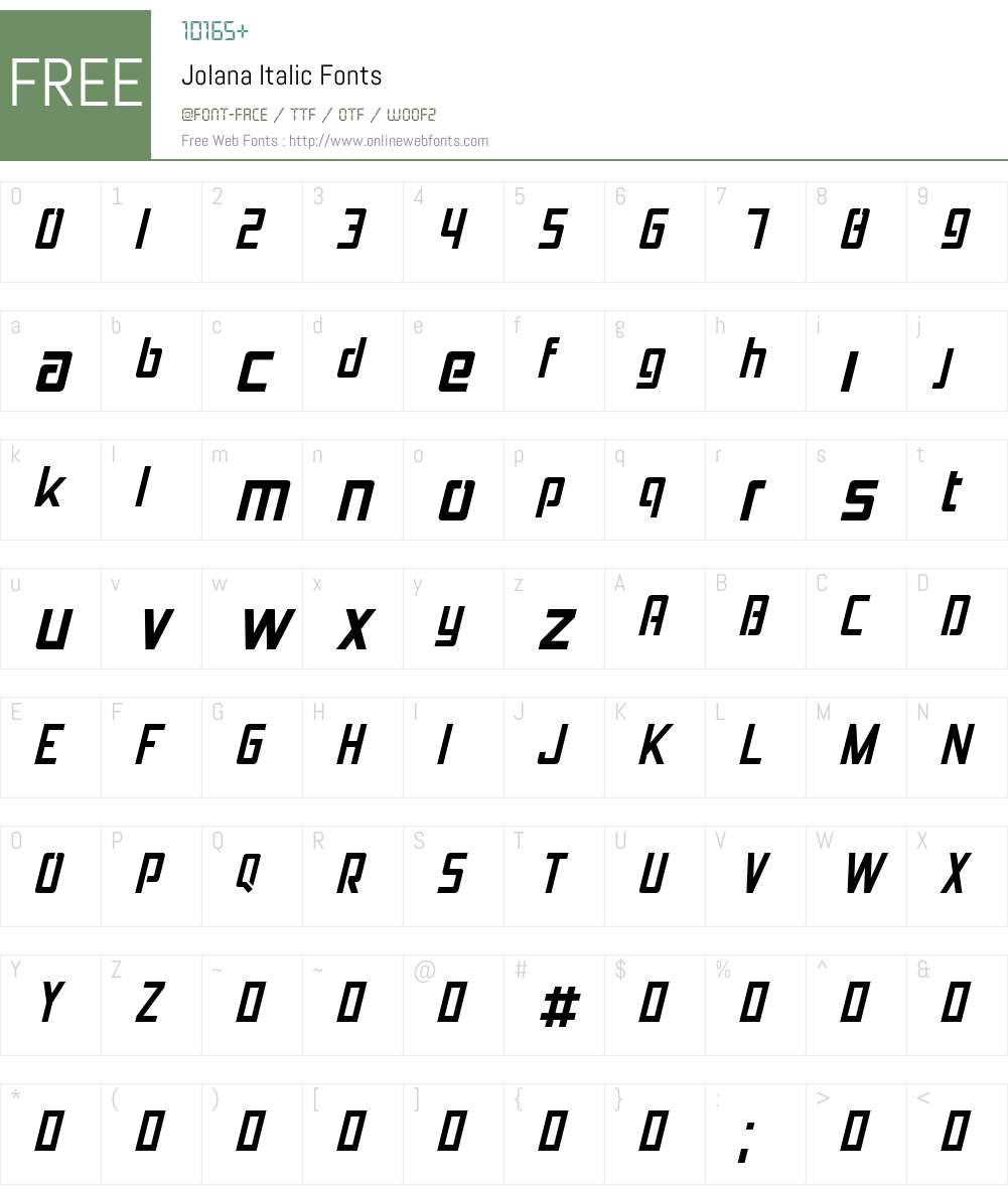 Jolana Font Screenshots