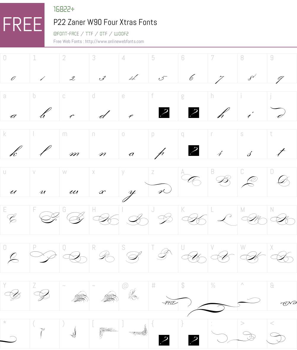 P22 Zaner Font Screenshots