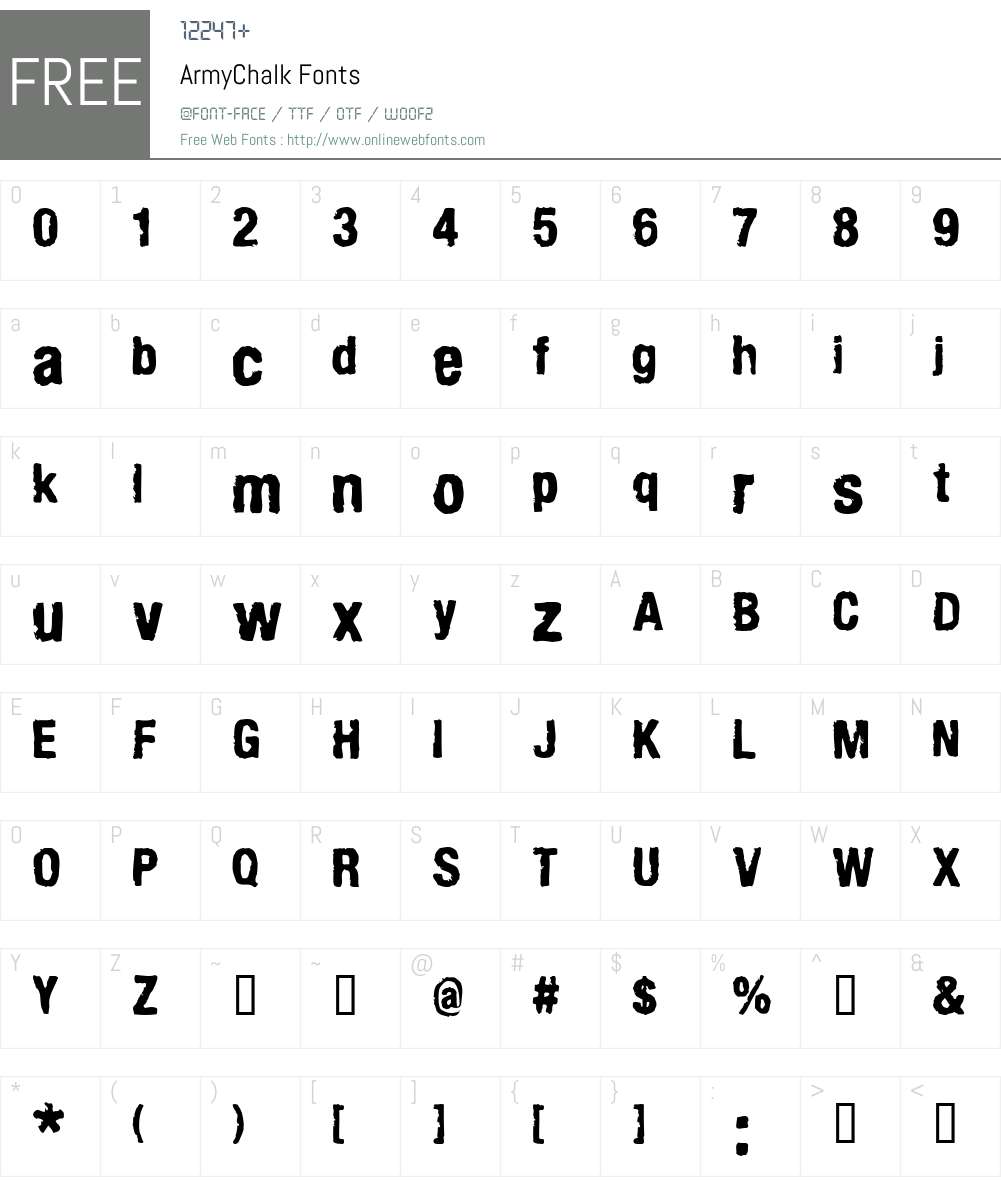 ArmyChalk Font Screenshots