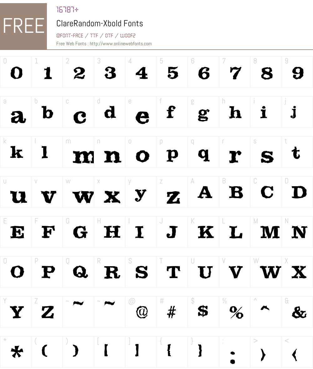 ClareRandom-Xbold Font Screenshots