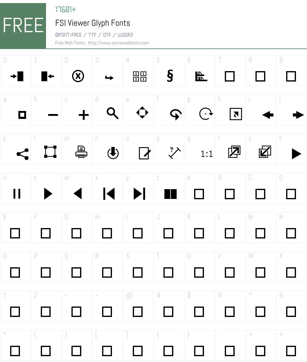 font viewer to see glyphs