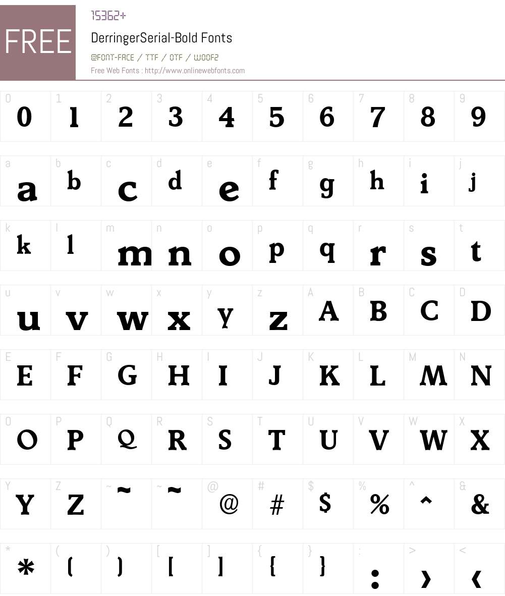 DerringerSerial Font Screenshots