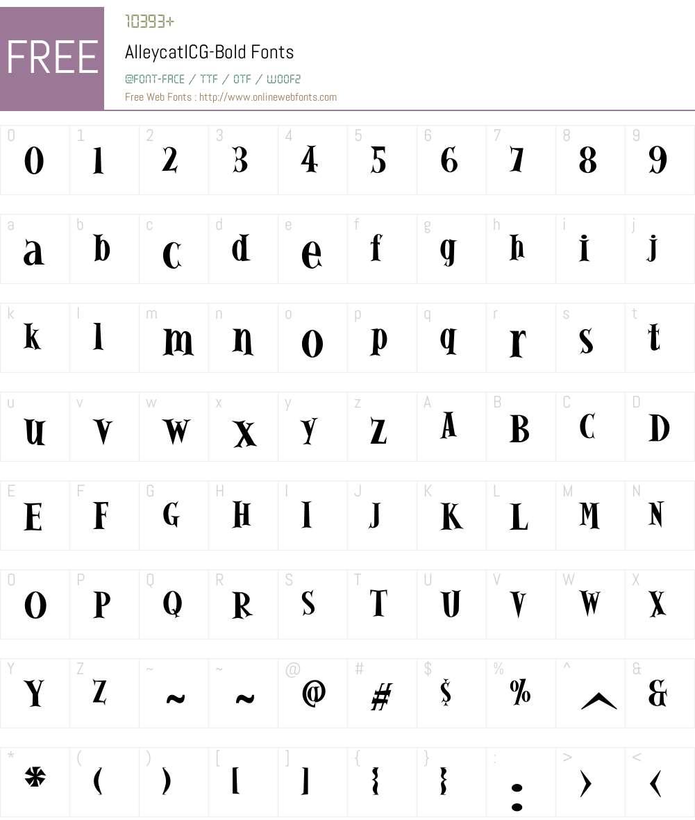 AlleycatICG Font Screenshots
