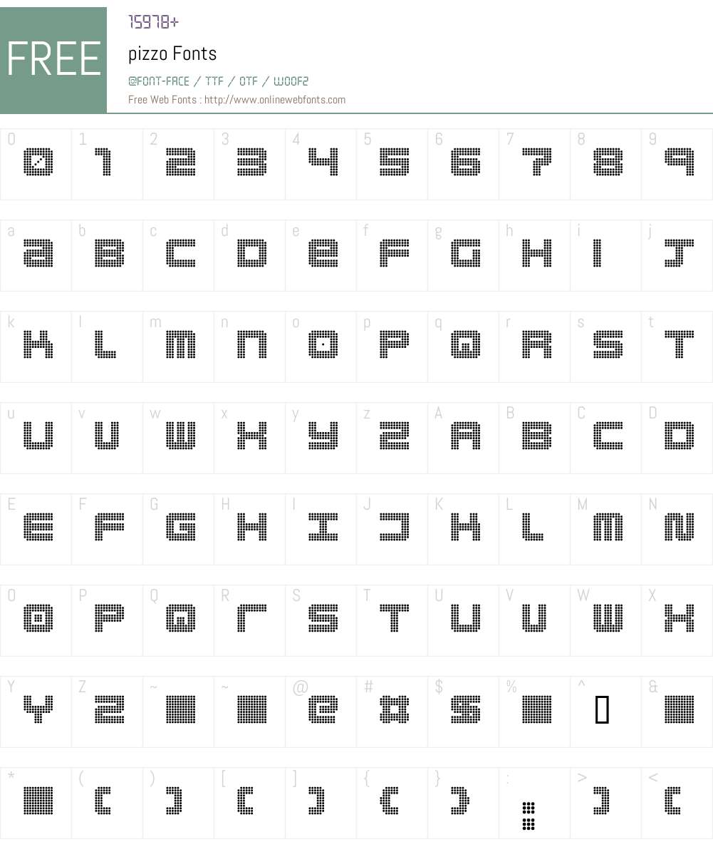 pizzo Font Screenshots