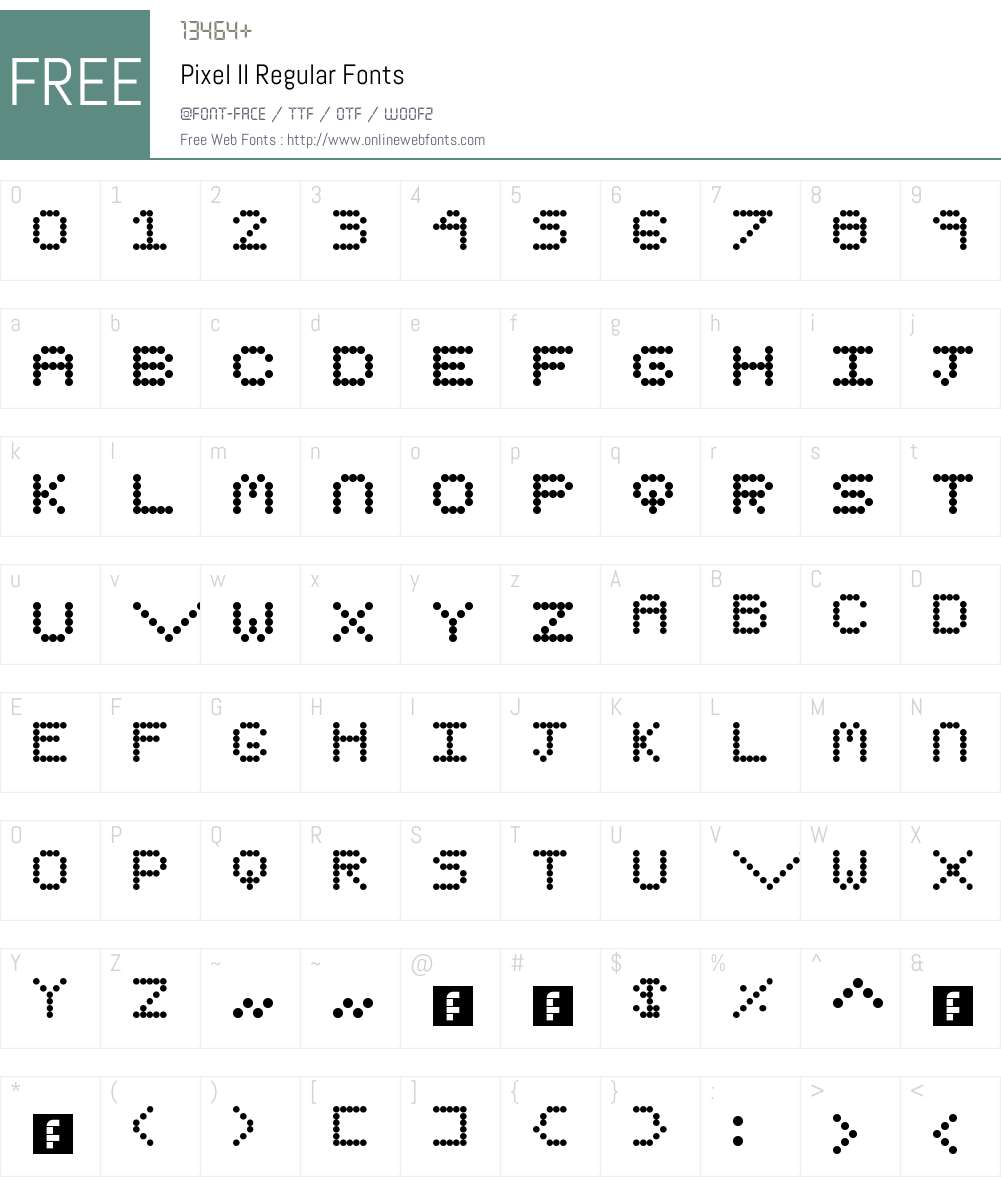 Pixel II Font Screenshots