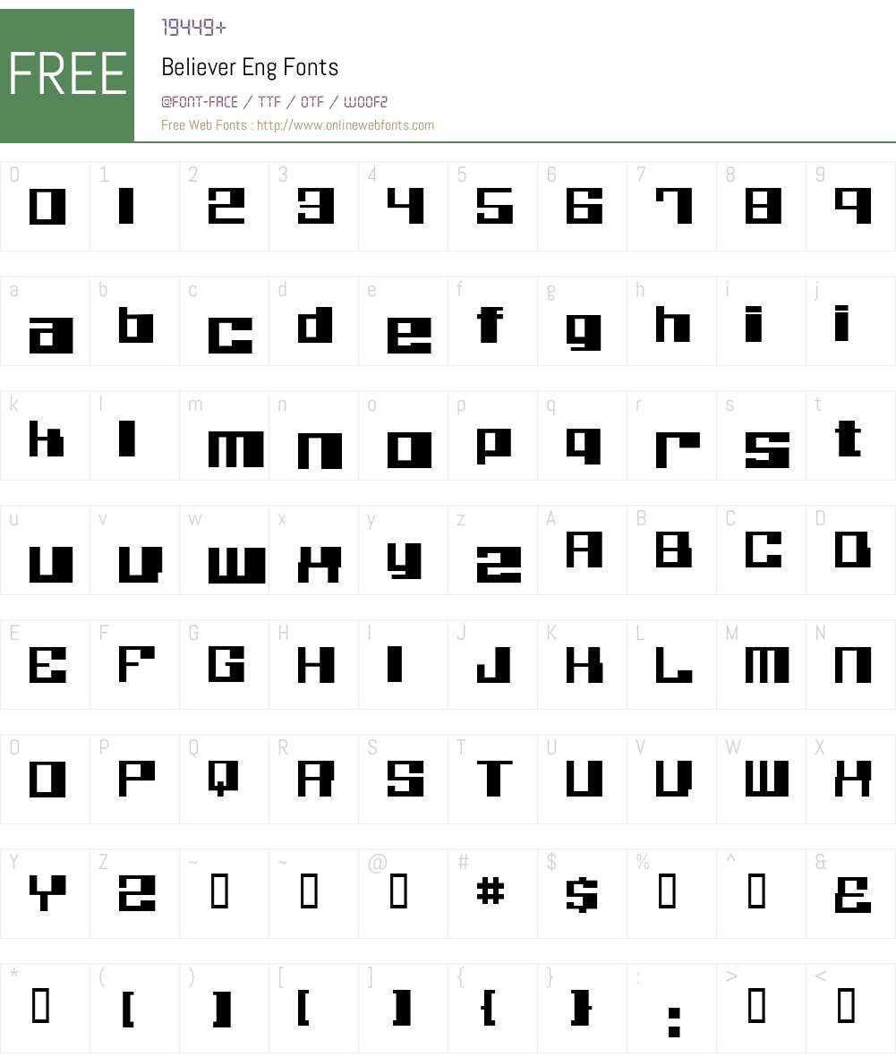 Believer Font Screenshots