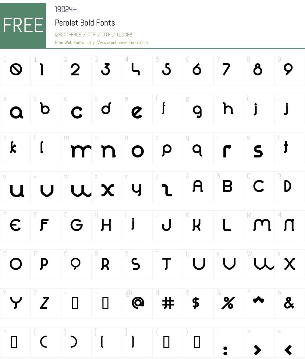 Perolet Font Screenshots