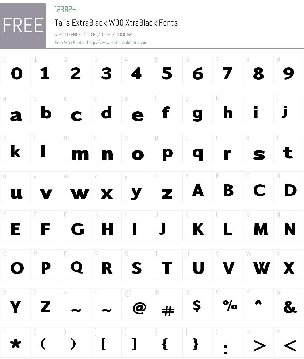 TalisExtraBlackW00-XBlack Font Screenshots