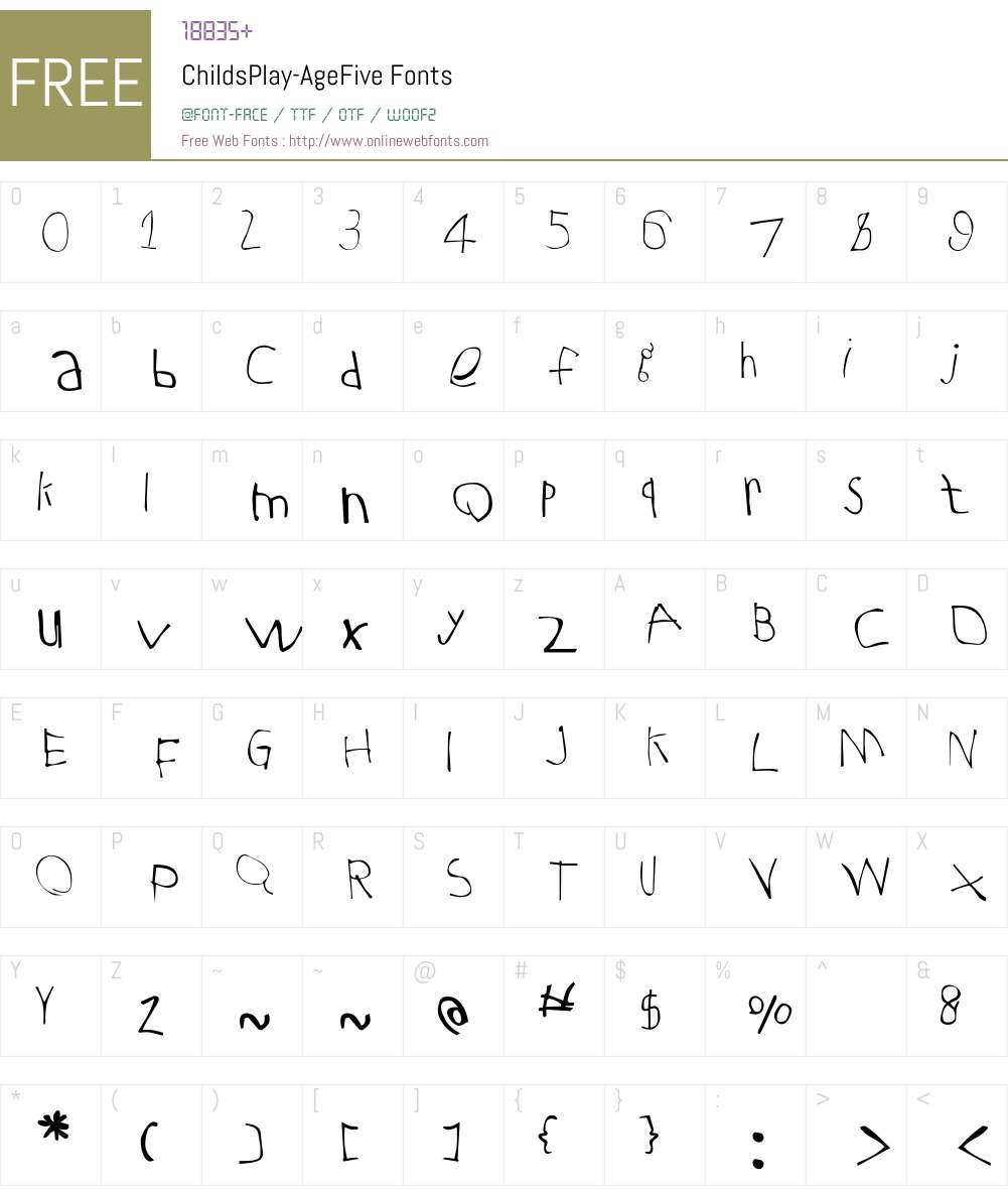 ChildsPlay Font Screenshots