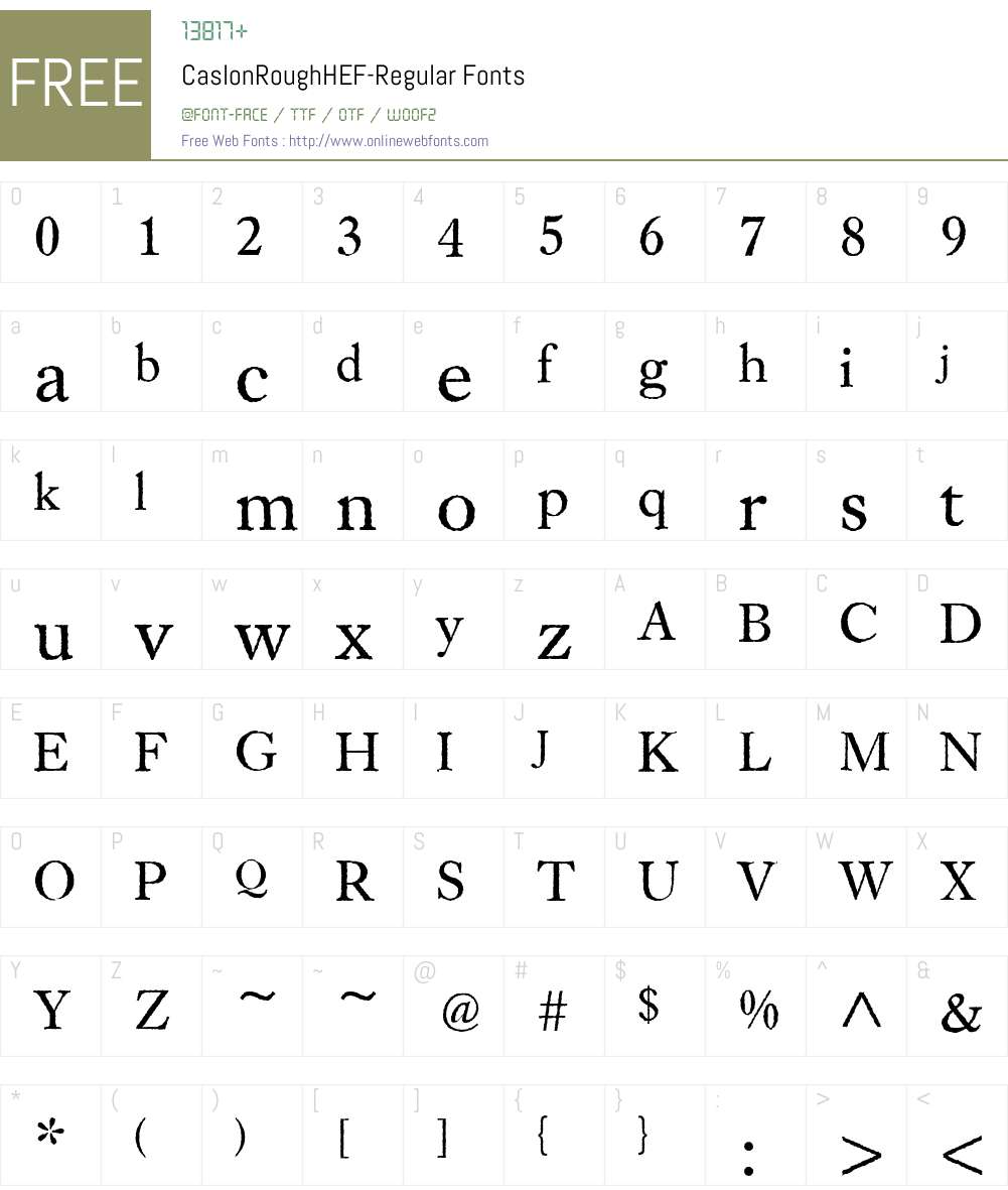 CaslonRoughHEF-Regular Font Screenshots