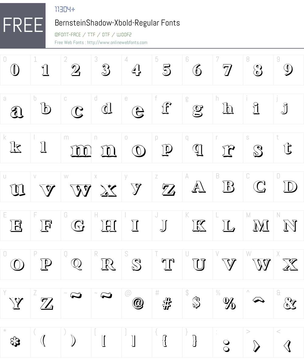 BernsteinShadow-Xbold Font Screenshots