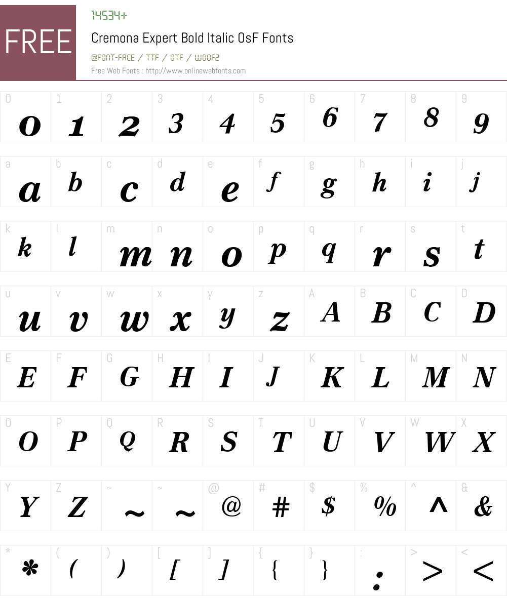 Cremona Expert BQ Font Screenshots