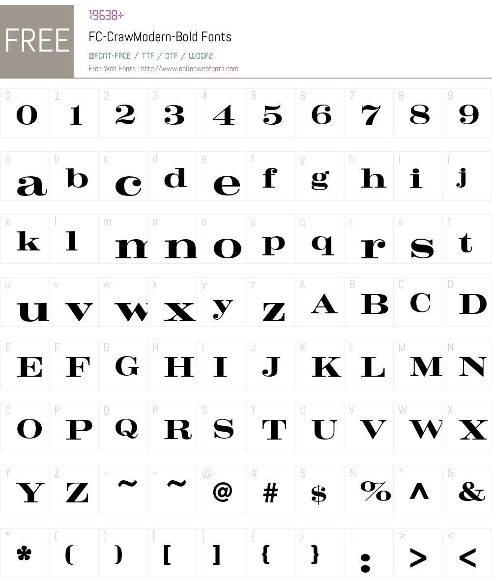 CrawModern-Bld Font Screenshots