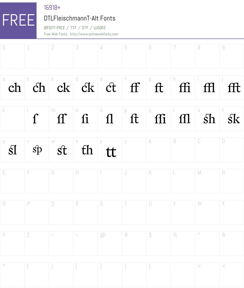 DTLFleischmannT Font Screenshots