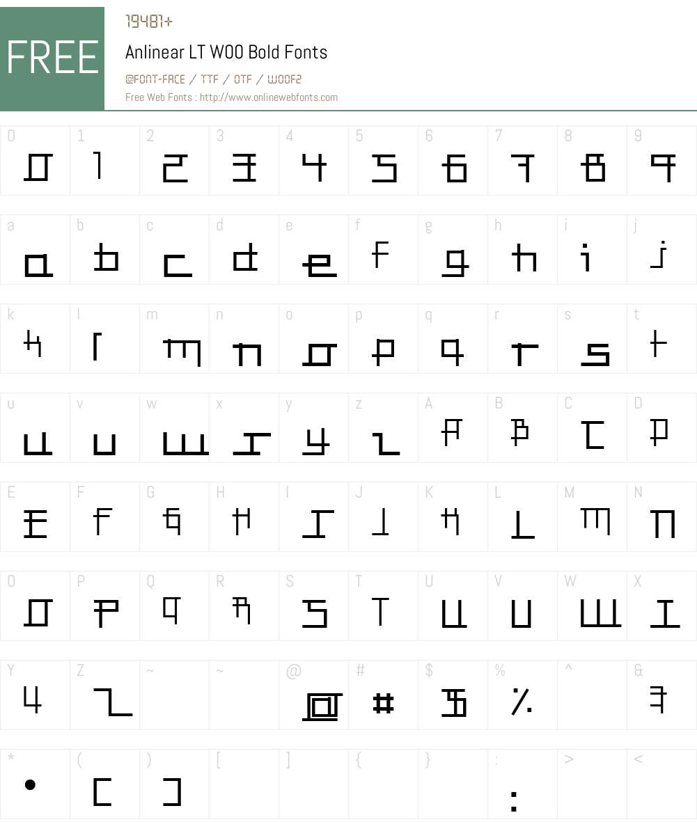 AnlinearLTW00-Bold Font Screenshots