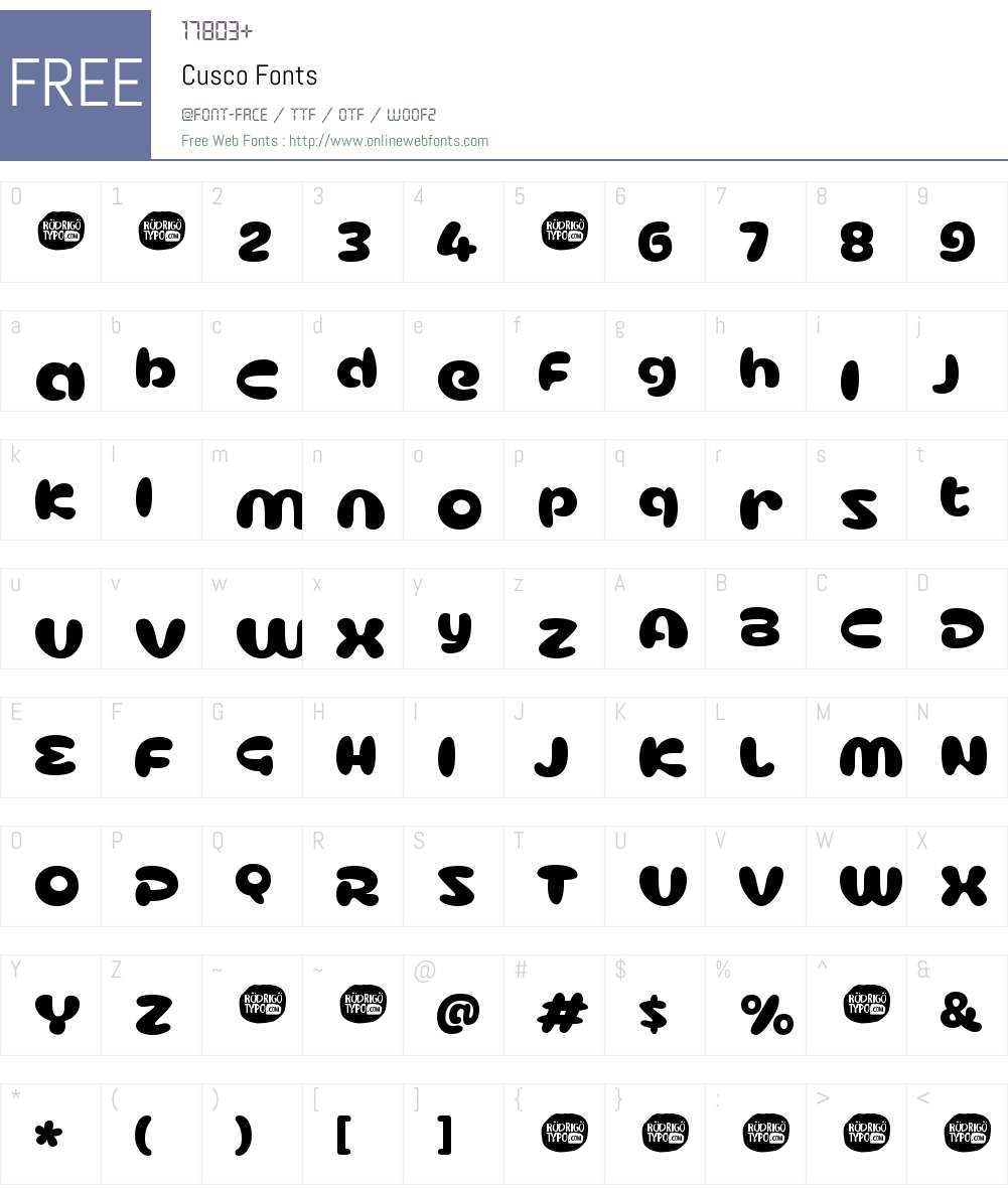 Cusco Font Screenshots