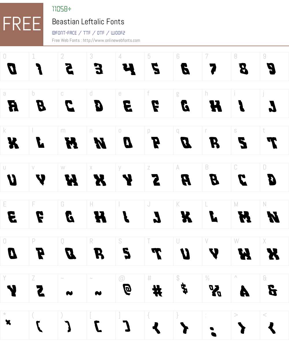Beastian Leftalic Font Screenshots