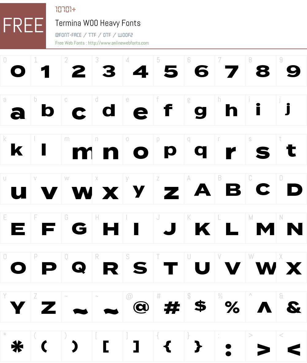 TerminaW00-Heavy Font Screenshots