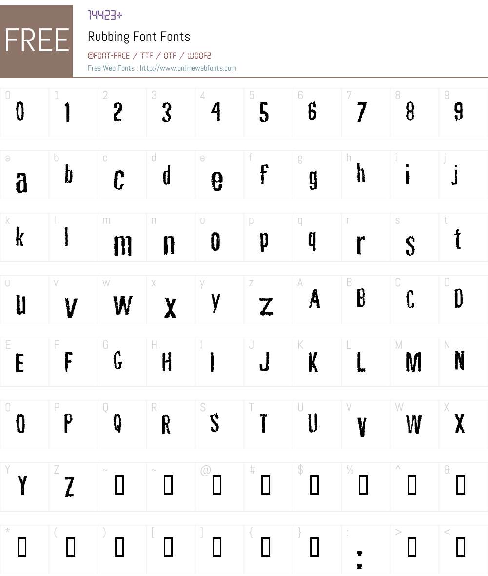 Rubbing Font Font Screenshots