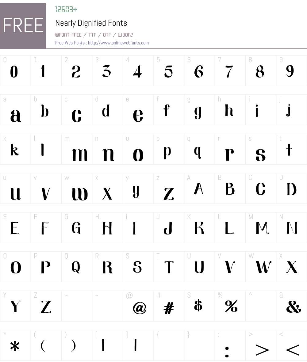 Nearly Dignified Font Screenshots