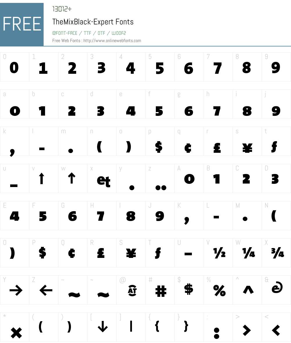 The Mix Black- Font Screenshots