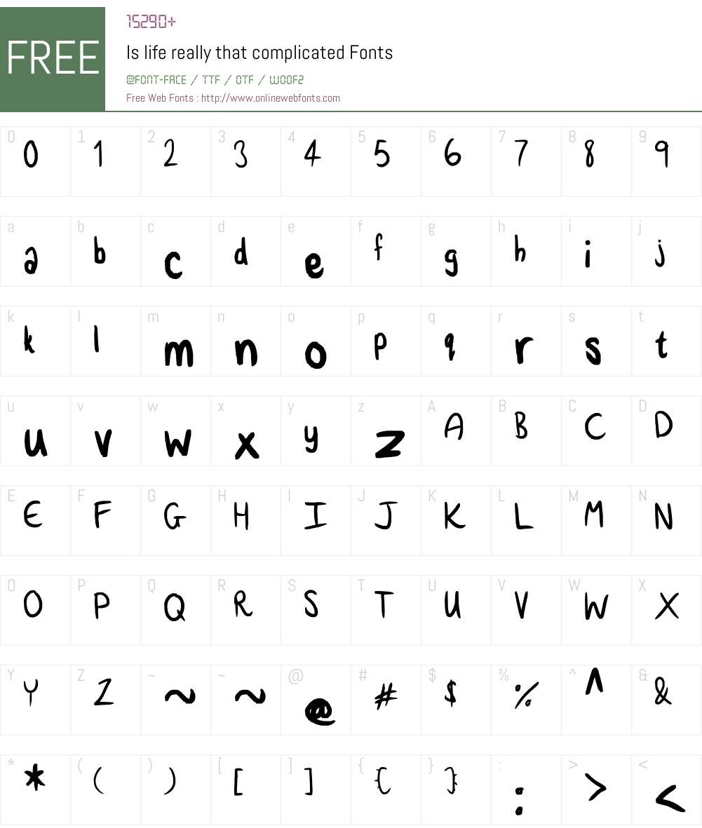 Is life really that complicated Font Screenshots