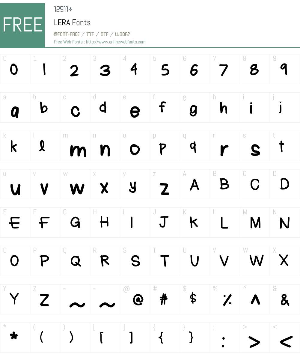 LERA Font Screenshots