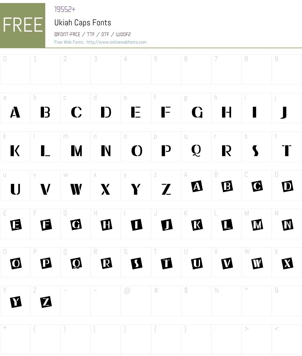 Ukiah Caps Font Screenshots
