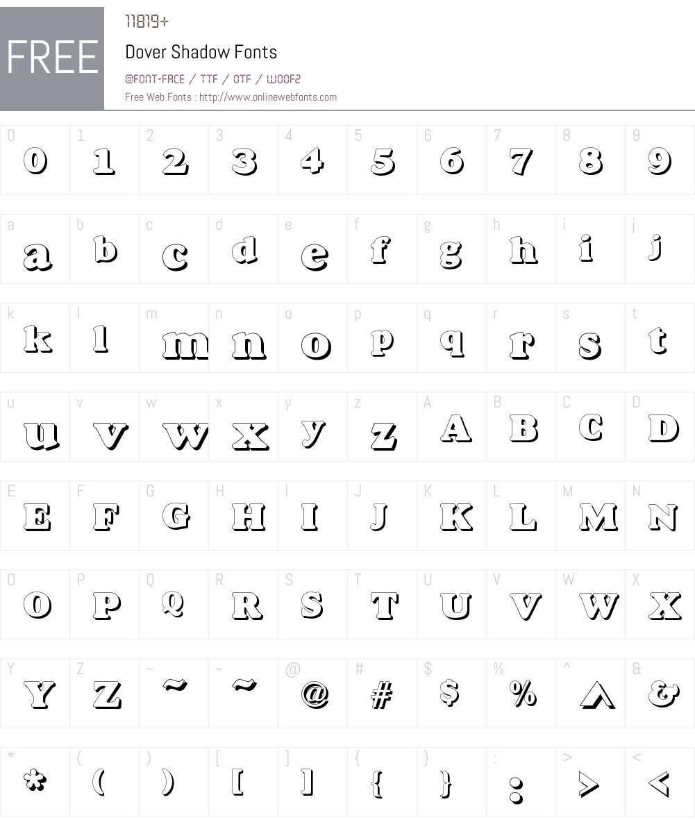 Dover Shadow Font Screenshots