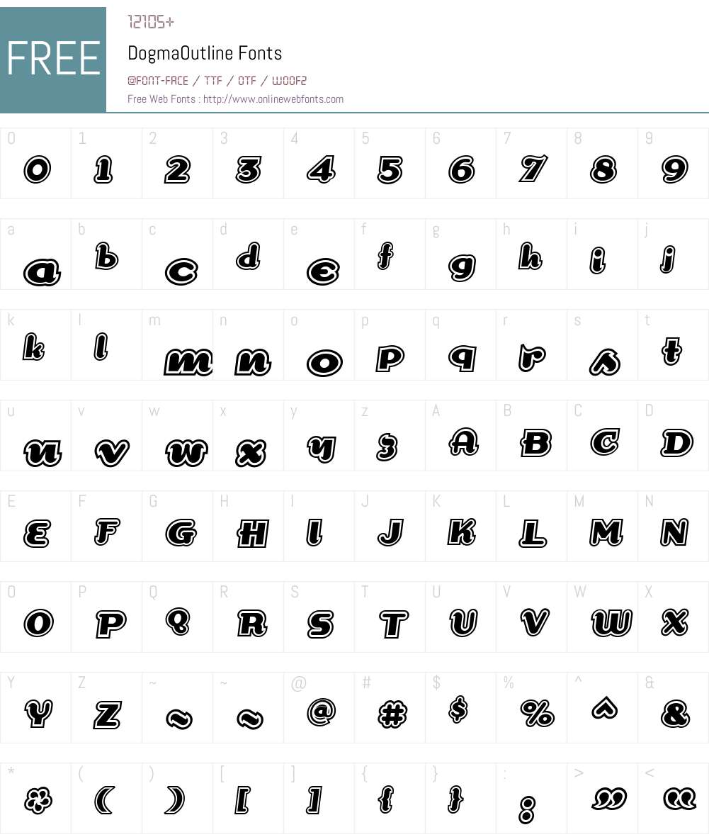DogmaOutline Font Screenshots