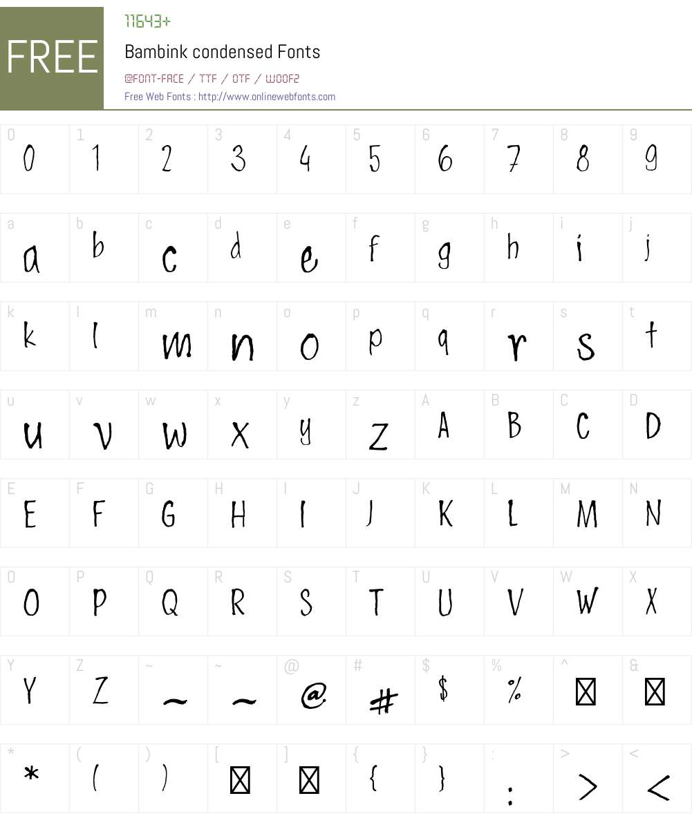 Bambink Font Screenshots