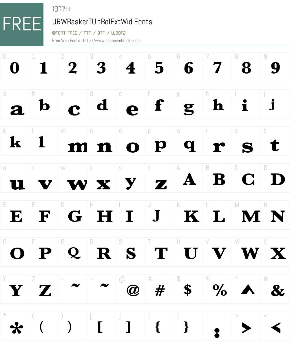 URWBaskerTUltBolExtWid Font Screenshots