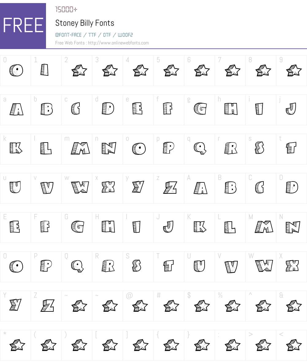 Stoney Billy Font Screenshots