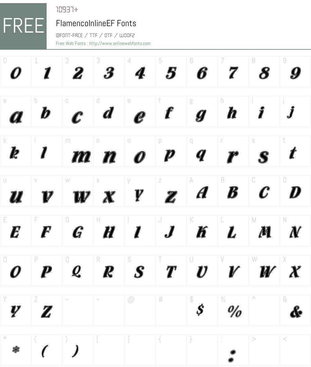 FlamencoInlineEF Font Screenshots