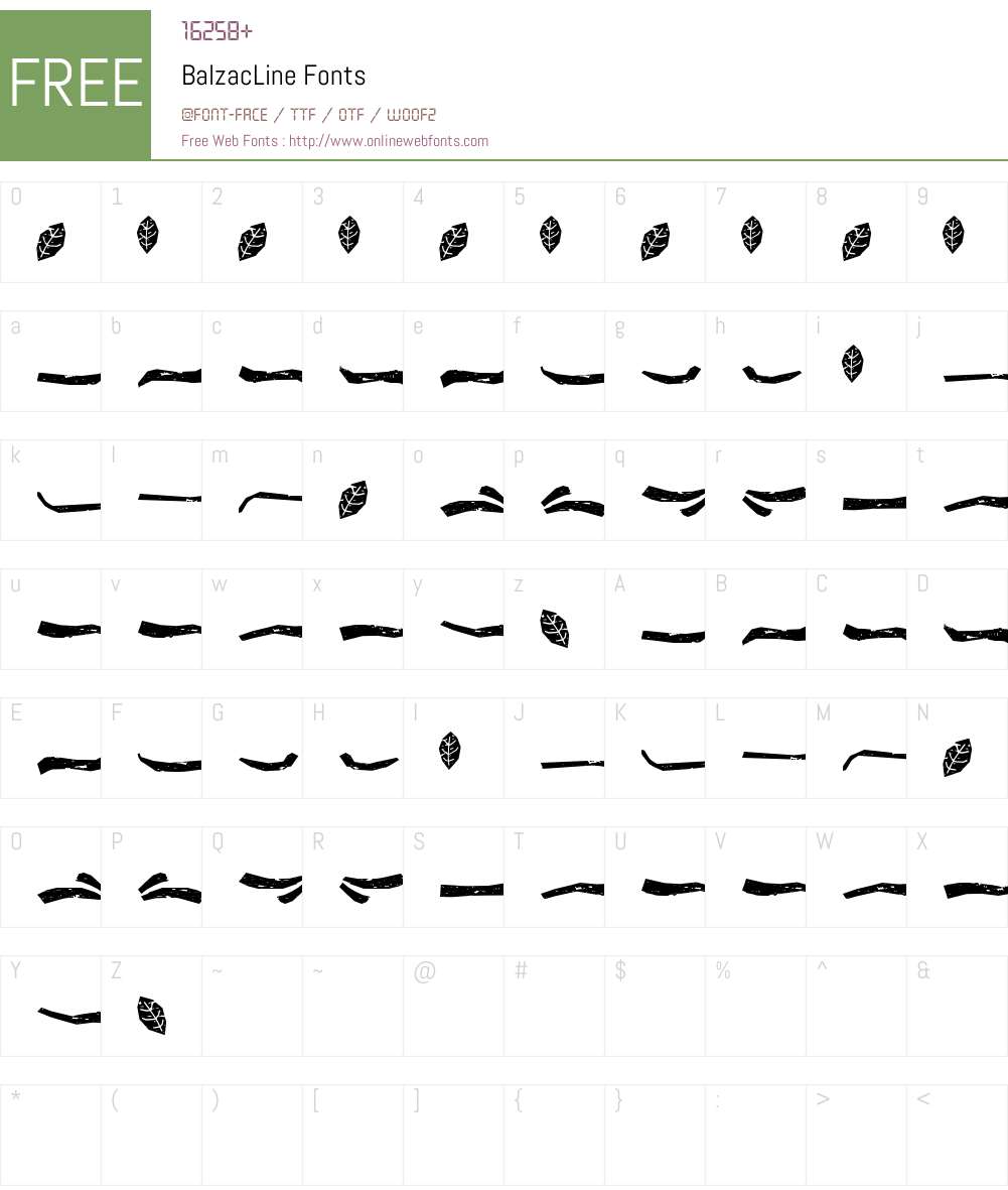 BalzacLine Font Screenshots
