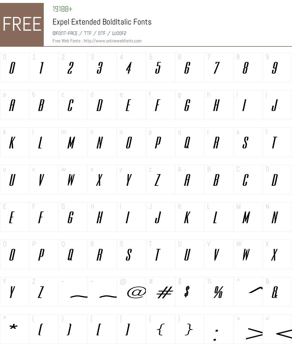 Expel Extended Font Screenshots