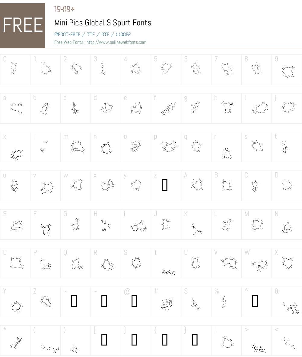 Mini Pics Font Screenshots