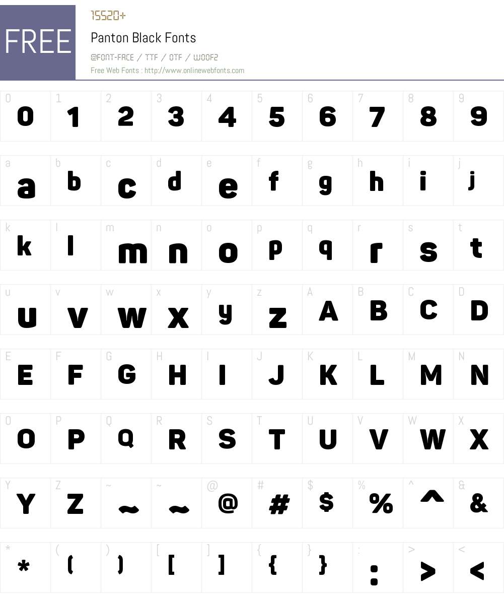 Panton Black Font Screenshots