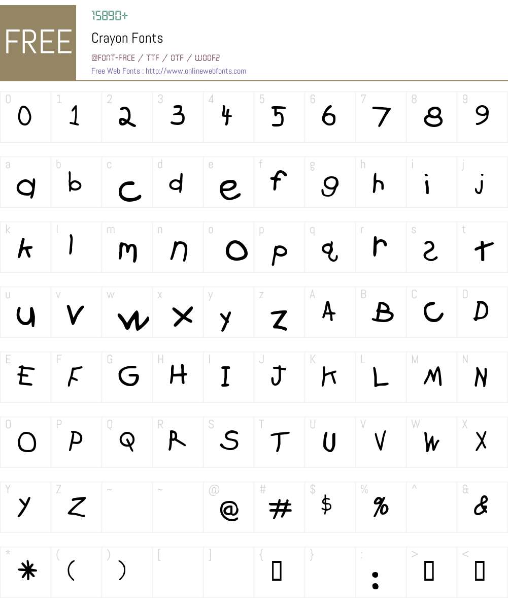 Crayon Font Screenshots