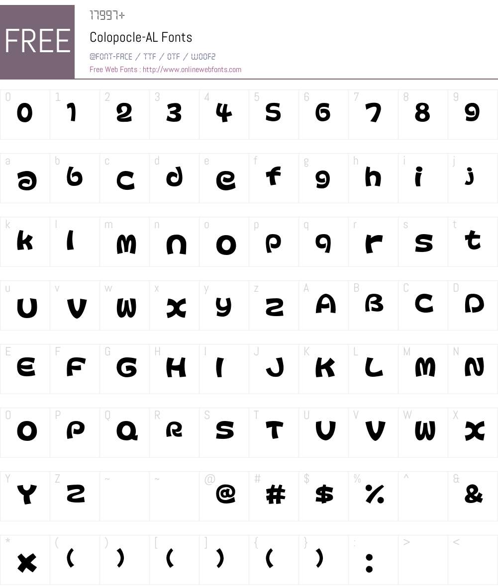 Colopocle Font Screenshots